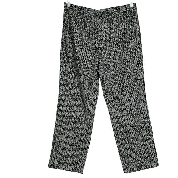 Talbots Outlet Drawstring Elastic Waist Pant, Navy White Geometric Print, sz 12 - Picture 7 of 11